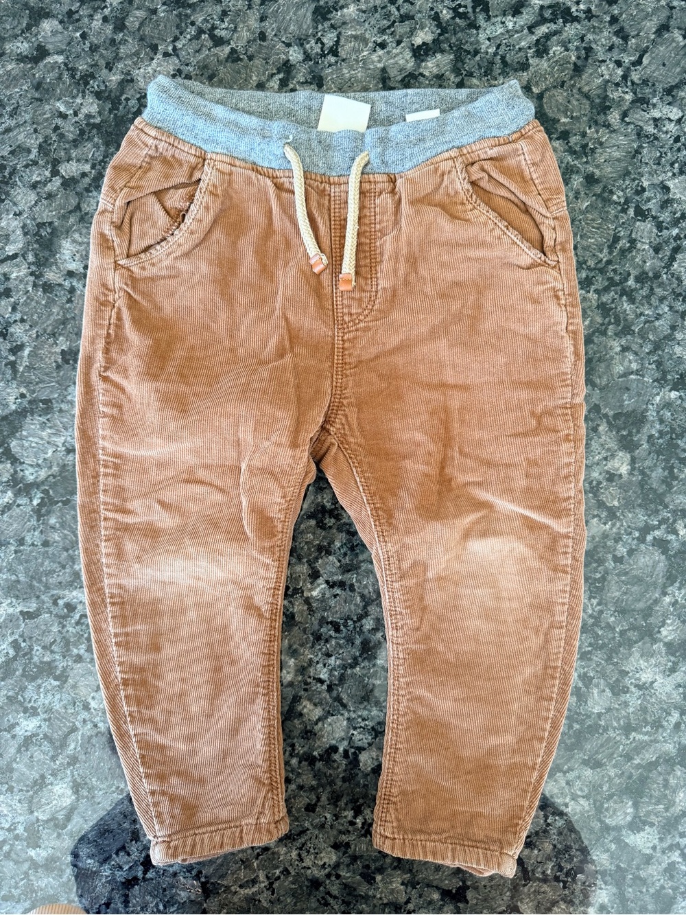 3/$25 Zara Baby Corduroy Pull On Pants Size 2 3 Years Brown Drawstring Lined